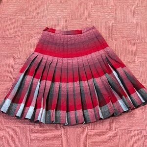 Vintage 1950s /1960s wool Scottish  reversible Pleated Skirt W25L21
